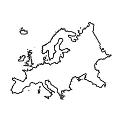 map of europe line icon