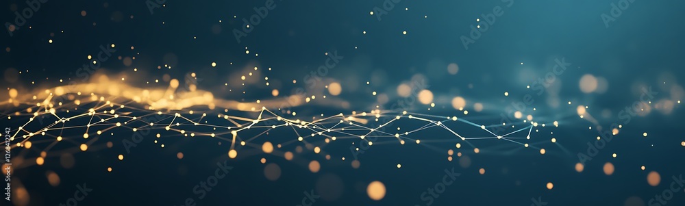 Poster High-tech digital background featuring neural network concepts and technology visuals.