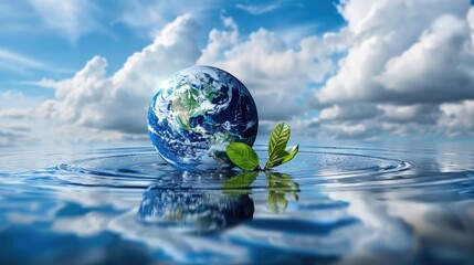 World Water Day: global awareness, resource conservation, sustainable use, clean access, hydrological protection, ecological preservation, water scarcity, environmental care, community efforts.