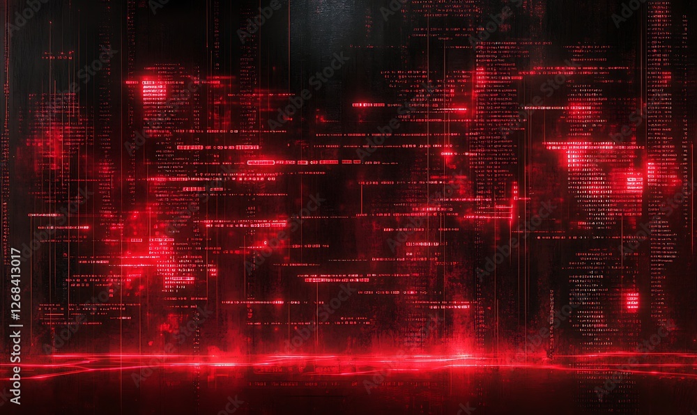Poster High-tech data encryption interface featuring layered design, ideal for tech and cybersecurity visuals.