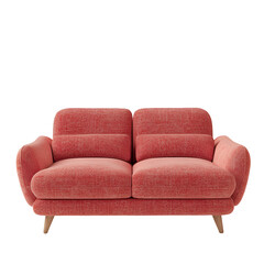 Modern Coral Sofa, TwoSeater, MidCentury Design, Cozy Living Room Furniture