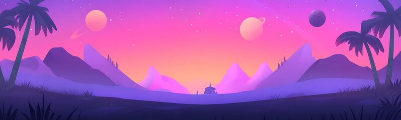A vibrant cartoon-style space scene featuring colorful elements and high-energy visuals.
