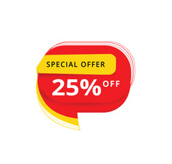 25 percent off discount label or price tag special offer. vector design element.