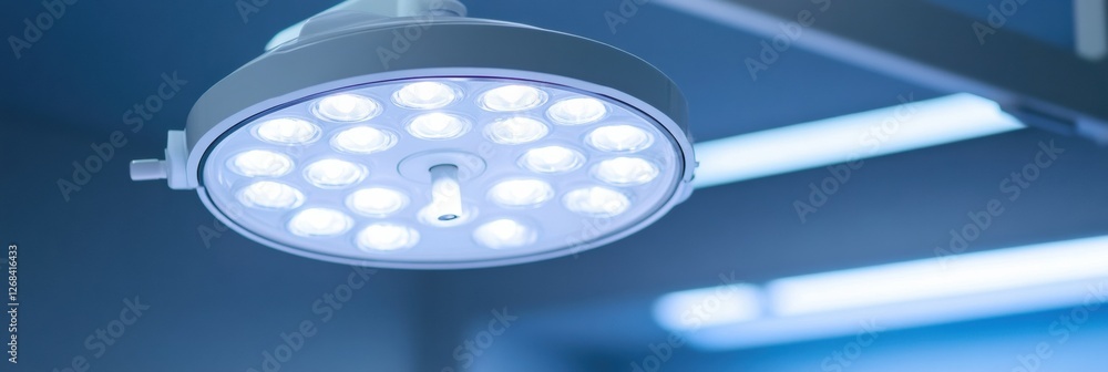 Poster lighting source in an operating room during a surgical procedure at a medical facility. generative a