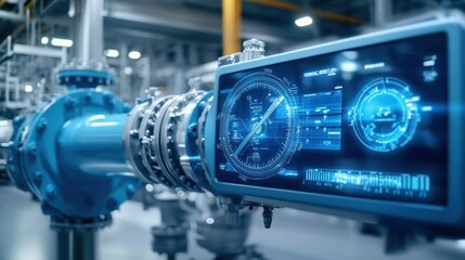 Smart factory pipeline digital display monitoring