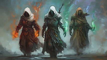 Criaturas y personajes chib. Void-Touched Sorcerers. Illustration