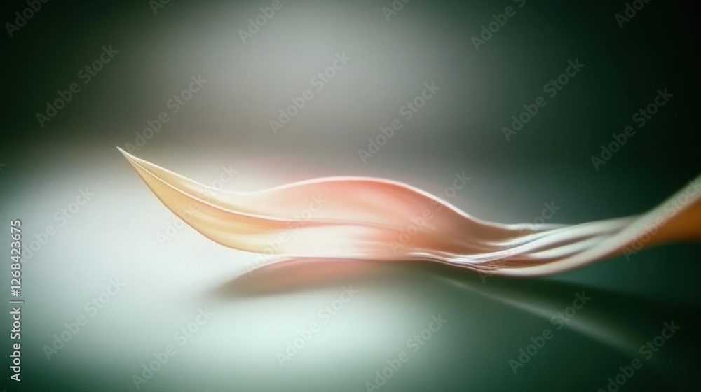 Poster a soft, flowing abstract shape with gentle curves and a serene color palette.