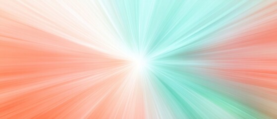 Obraz premium Dynamic Abstract Light Burst Background in Soft Coral and Mint Green Colors for Digital Artwork and Creative Designs