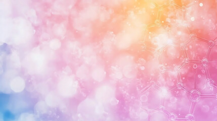 Fototapeta premium Molecular Structures on Abstract Light Gradient Background Science and Technology Theme