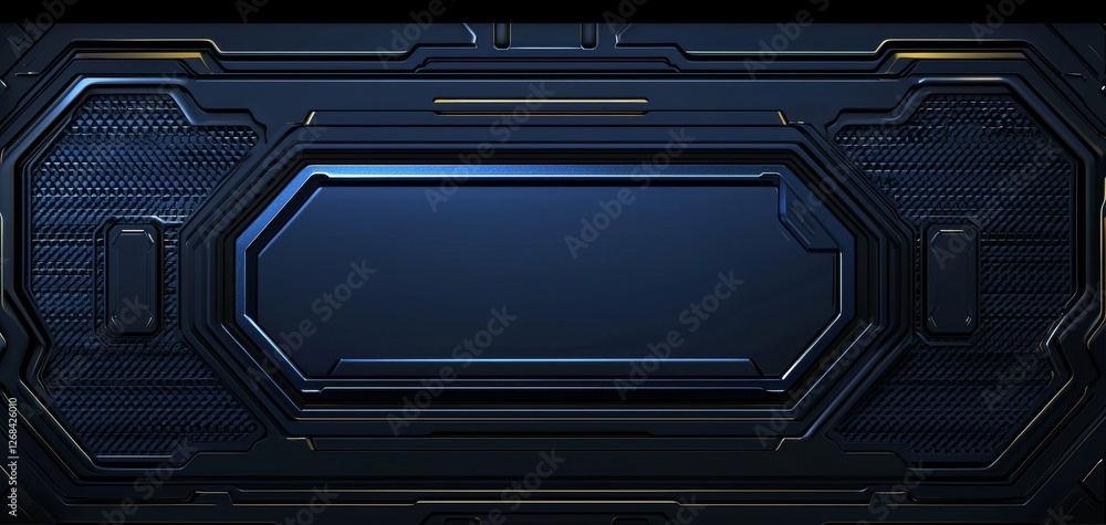 Aufkleber futuristic technology panel with metallic texture and smooth surface for modern design applications