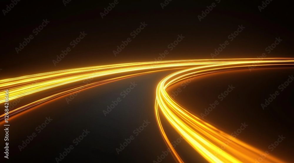 Poster abstract light trails in motion on a dark background creating a dynamic and energetic aesthetic