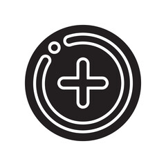 Add icon vector. Plus icon logo design. Medical cross symbol in circle isolated on white background