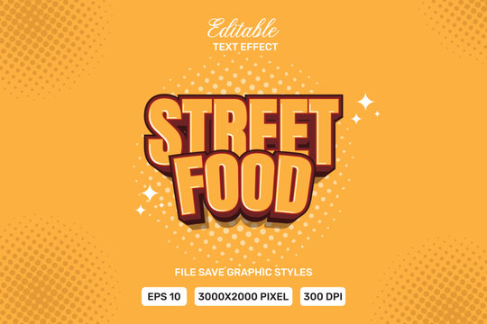 Vector Text Effect editable Street Food  premium Template.