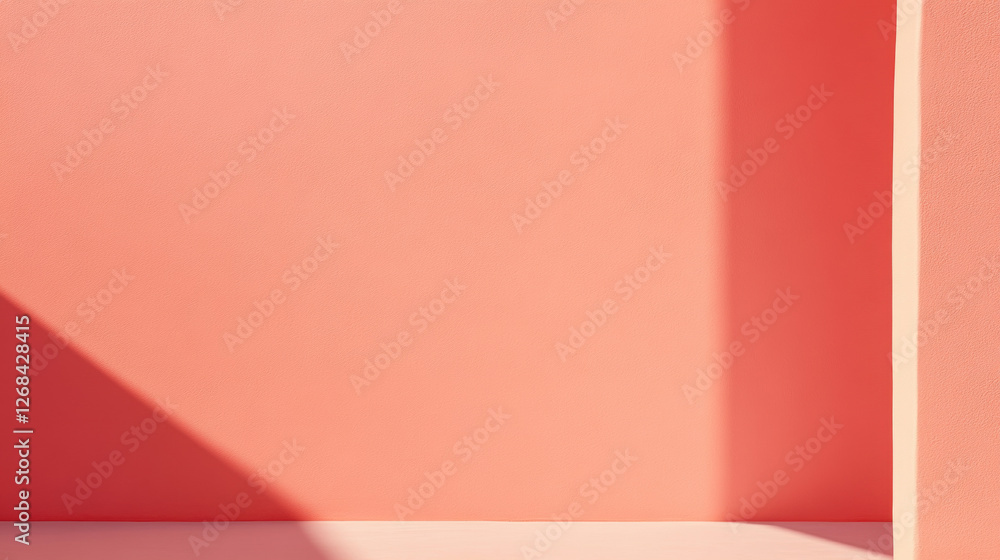 Poster minimalistic background, a muted coral background with soft diffused light, ideal for high-fidelity 