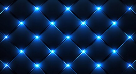 Obraz premium Elegant Blue LED Lights on Textured Black Background for Modern Interior Design and Futuristic Themes