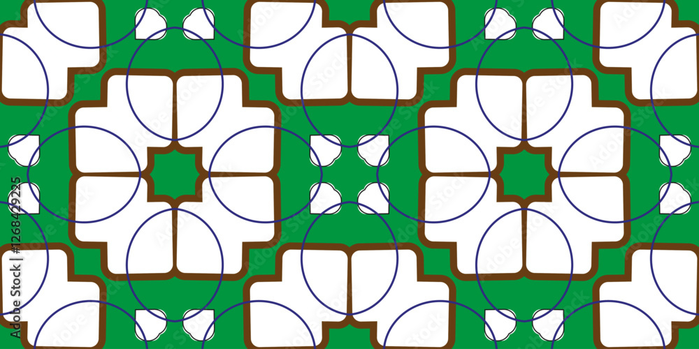 Poster seamless vector pattern in geometric ornamental style.