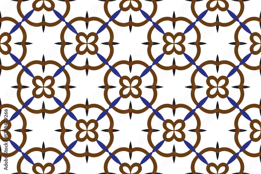 Poster seamless vector pattern in geometric ornamental style.