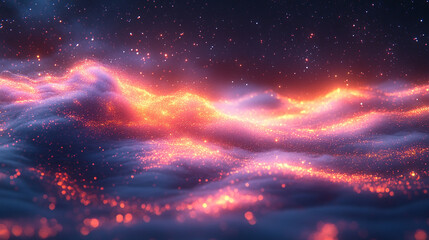 A mesmerizing cosmic scene with vibrant psychedelic colors, swirling galaxies, and shining stars, symbolizing the vastness and mystery of the universe.

