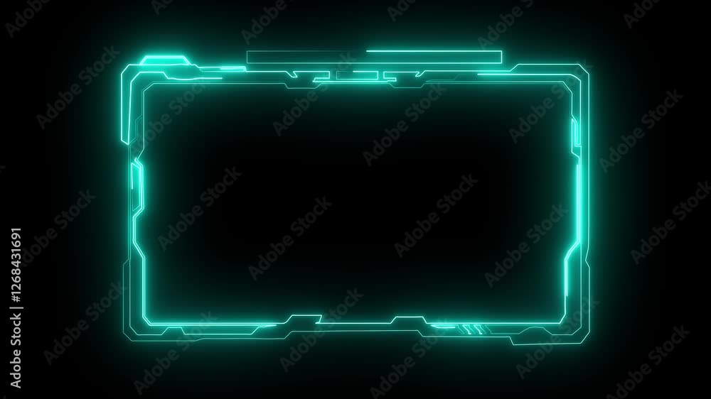 Poster technology hud circle interfaces, futuristic display, hologram button, rotating circles., glowing co