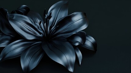 Elegant black lily flower with delicate accents, showcasing its unique dark petals and striking beauty.