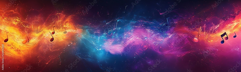 Aufkleber colorful abstract sound waves create a dynamic background, perfect for artistic and modern designs.