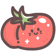 Tomato doodle cartoon hand drawing