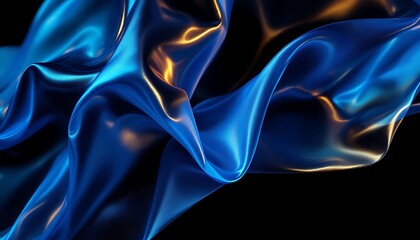 Fototapeta premium Fluid Blue Silk: Abstract Drape in Deep Hues