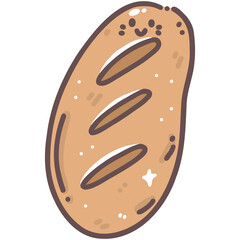 Bread doodle cartoon hand drawing