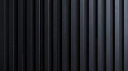 Obraz premium Black background with vertical lines, 3D rendering illustration. Black abstract wallpaper design for banner and poster. Dark black wall texture with copy space. Modern minimalist design.