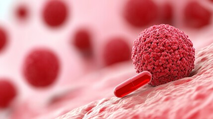 Drug Discovery: Advancing Molecular Science and Pharmaceuticals, Close-up of red blood cells with a syringe, illustrating medical or biological themes.