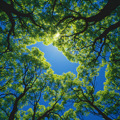 Sunlight Through Lush Green Tree Canopy
