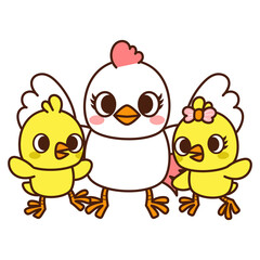Chicken mama and baby chicks, Happy Mother's Day