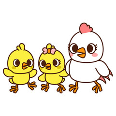 Chicken mama and baby chicks, Happy Mother's Day