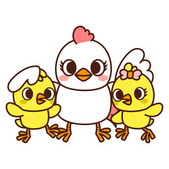 Chicken mama and baby chicks, Happy Mother's Day