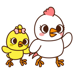 Chicken mama and baby chicks, Happy Mother's Day