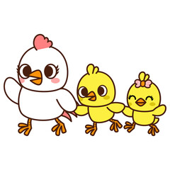 Chicken mama and baby chicks, Happy Mother's Day