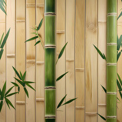 Obraz premium This high-resolution bamboo wood surface showcases the elegance of natural bamboo, featuring fine, parallel grain lines that highlight its organic structure. 