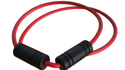 Fototapeta premium A high-quality jump rope featuring durable rubber handles and a flexible cord, isolated on a transparent background.