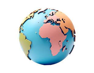 Stylized Earth Globe: A Colorful 3D Render of Our Planet