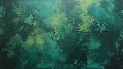 Obraz premium abstract art piece featuring a textured surface with a mix of green and teal hues 