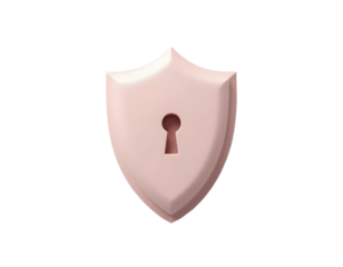 Pink Shield with Keyhole: Digital Security Concept