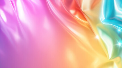 Obraz premium Soft and airy pastel rainbow gradient blending smoothly across fabric