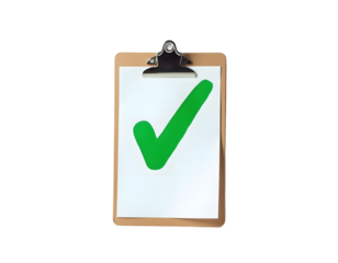 Green Checkmark on Clipboard: Symbol of Approval and Completion