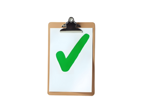 Green Checkmark on Clipboard: Symbol of Approval and Completion