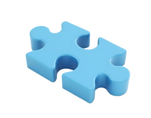 Obraz premium 3D Render of a Single Blue Puzzle Piece