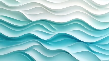 Fototapeta premium Abstract Representation of Flowing Waves in Shades of Blue and Green Creating a Serene and Tranquil Background for Artistic Use