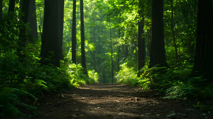 Obraz premium Sunlit Forest Path