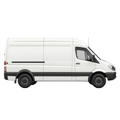 Fototapeta premium White Cargo Van, Delivery Truck, Side View, Transportation Vehicle
