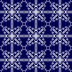 stitch Japanese Sashiko pattern embroidery abstract seamless geometric ornaments white stitch line artwork indigo blue background fashion design template decoration hand drawn printed needlework quilt