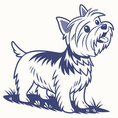 High Quality Yorkshire Terrier Dog Vector Illustration